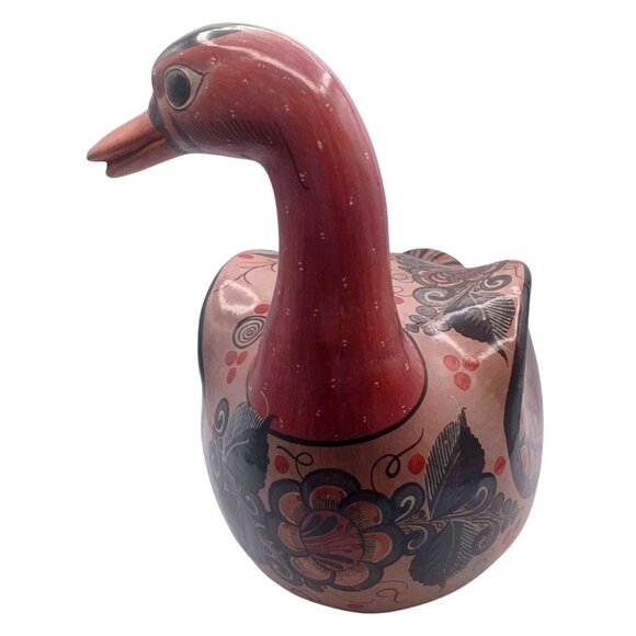 Very Large Hand-Painted 1960s Tonala Mexican Pottery Clay Duck 14.5" X 12" X 9" - Picture 16 of 16